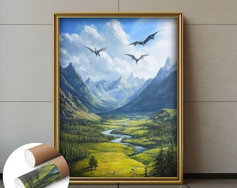 The Vale Fourth Wing UNFRAMED Wall Art Dragon Rider Basgiath War College Rebecca Yarros