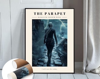 Fourth Wing Violet Parapet Crossing Poster UNFRAMED Wall Art Basgiath War College Wall Art Bookish Fantasy Print for Readers and  Fans