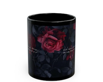 Manacled Alchemised Goth Romantic Mug | Black 11oz 15oz Senlinyu fan art Dark Floral Elegant