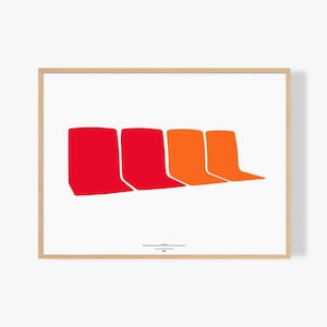 4 Sitze auf dem 1 Subway Poster | New York City | NYCTA | MTA | 1-Zug | mattes Poster | moderne abstrakte Kunst | ideal für Zuhause oder Büro