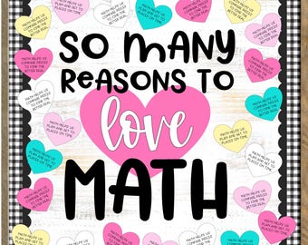 Valentinstag Bulletin Board Kit Klassenzimmer Tür Dekorationen Kit für Mathe mit Gründen, Mathe zu lieben