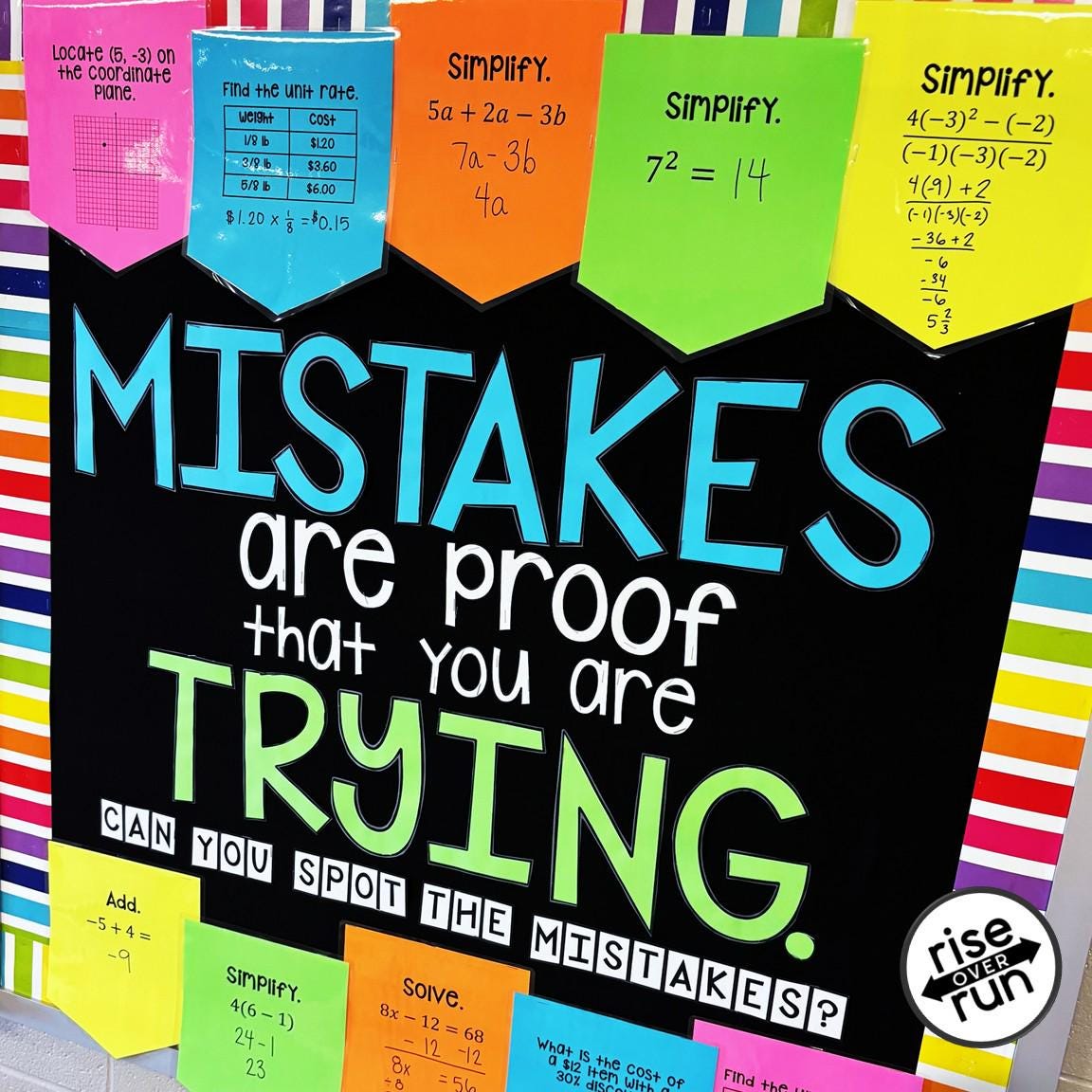 Math Bulletin Board Digital Download to Print, Cut, Hang With Growth ...