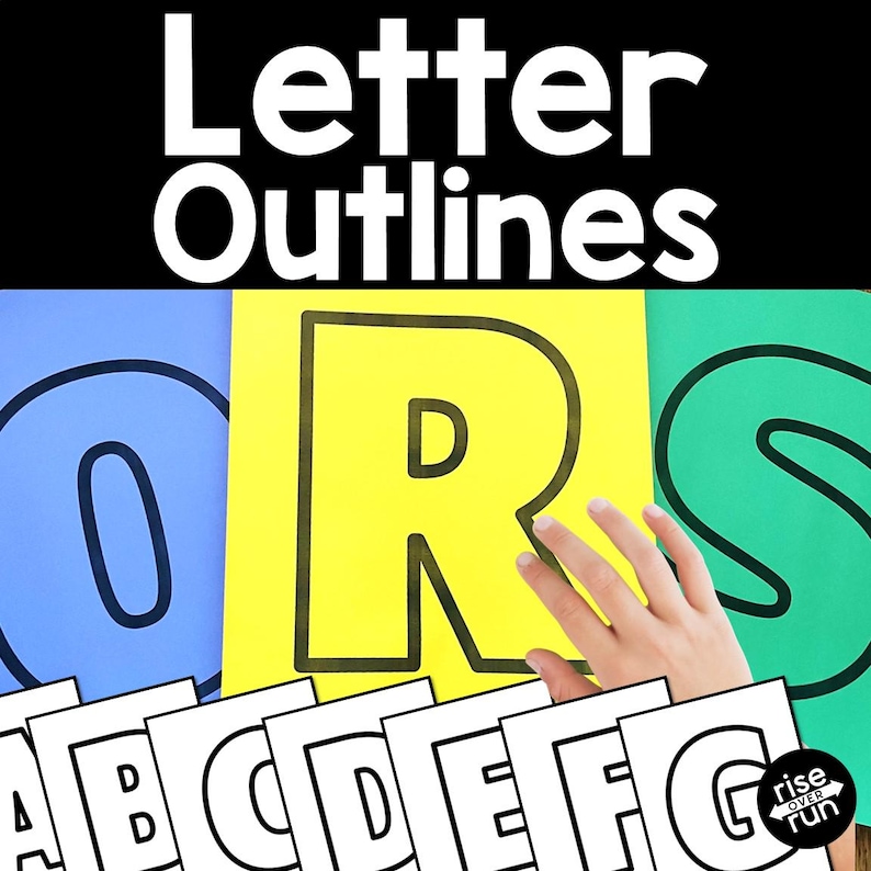 Lettres et chiffres de l'alphabet en gras, contour noir, pour tableau d'affichage : à télécharger et à imprimer image 2