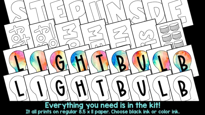 Inspirational Classroom Door Decoration Printable Kit for Light Bulb ...