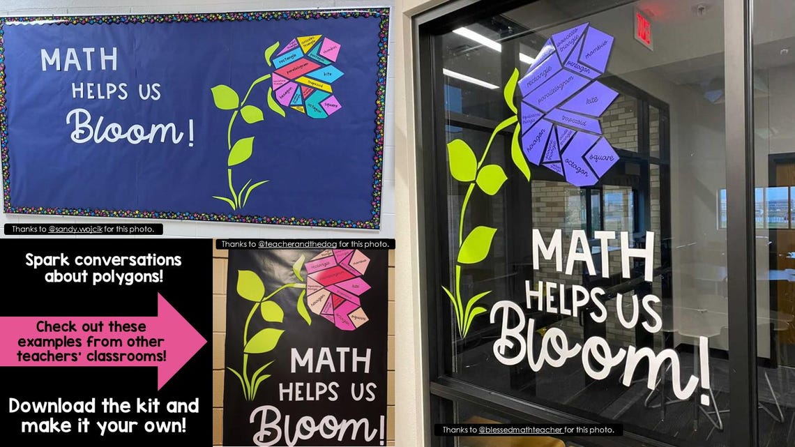 Spring Math Classroom Bulletin Board or Door Design Decoration to Print ...