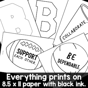Football Bulletin Board Kit with Ways to Be a Team Player | Digital Download to Print, Cut, and Hang as Classroom Decor image 3