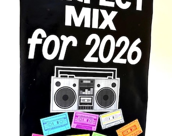 New Years 2026 Door Decor Bulletin Board with Retro Mix Tapes | Digital Download to Print, Cut, and Hang