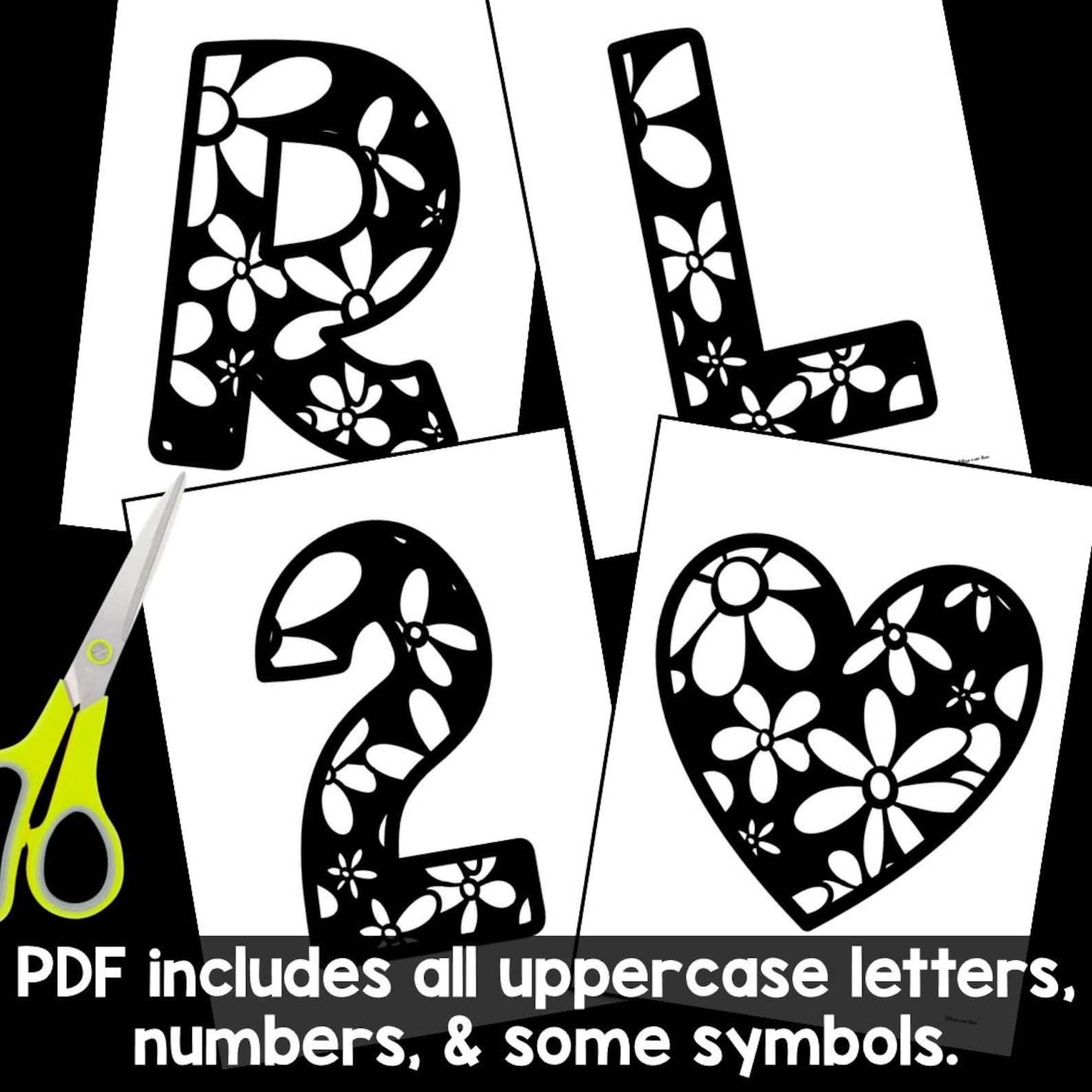 Spring April Letters Spring Flower Bulletin Board Alphabet Letters and Numbers for April and ...