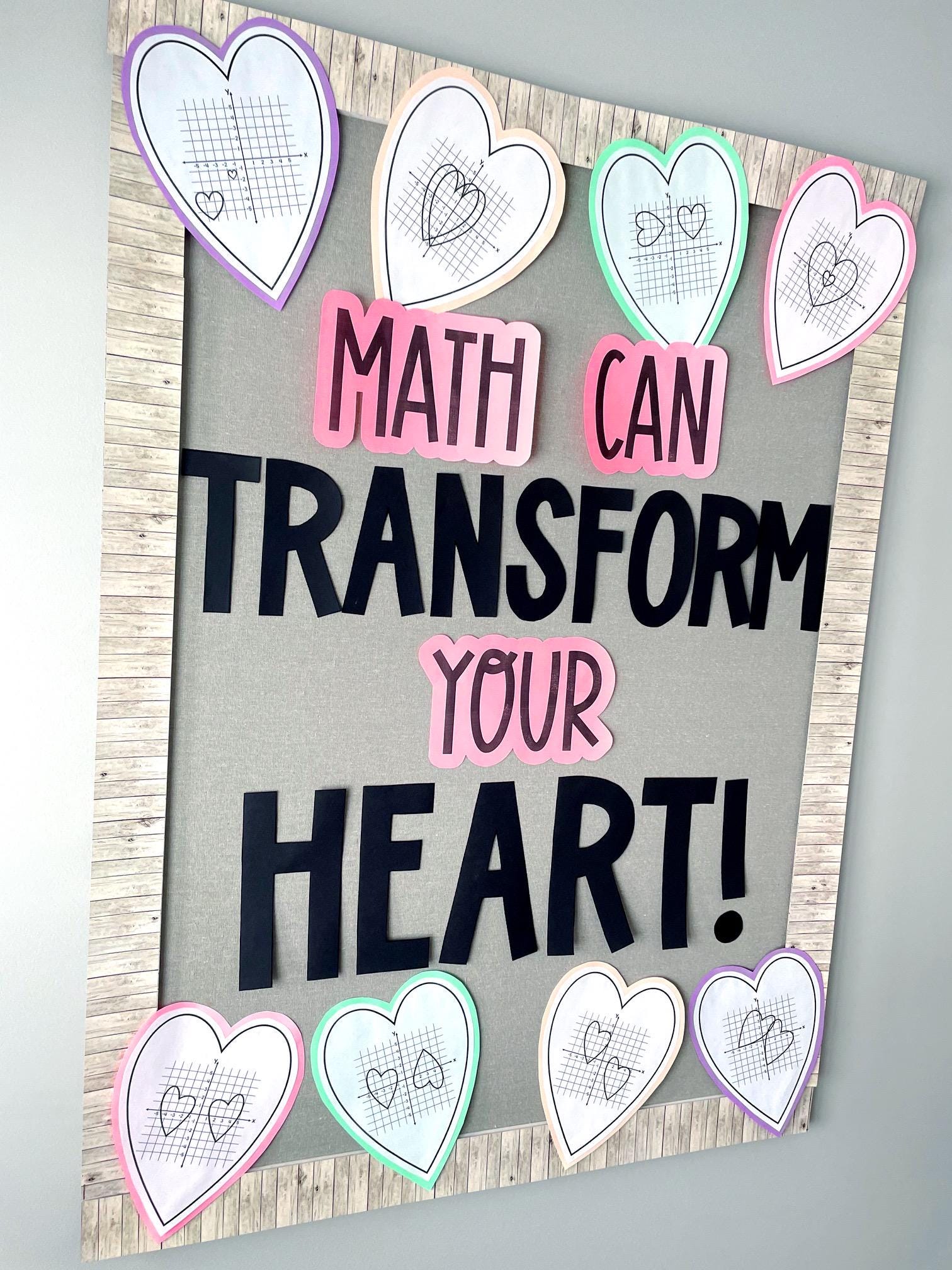 Valentine's Day Bulletin Board Kit Classroom Door Decor for Math ...