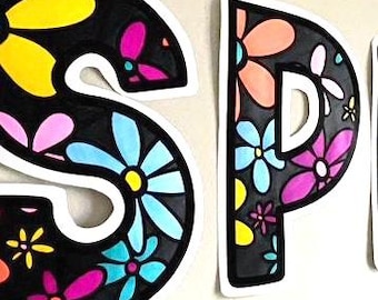 Frühlingsblumen Bulletin Board Alphabet Buchstaben und Zahlen für April und Mai | Doodle Malvorlagen