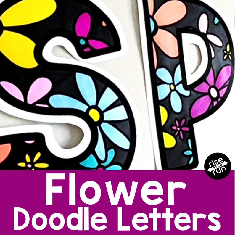Spring Flower Bulletin Board Alphabet Letters and Numbers for April and ...