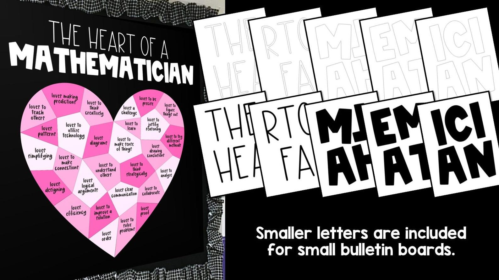 Math Bulletin Board Kit for February and Valentine's Day, Easy DIY ...