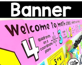 Bannière imprimable de décoration de salle de classe de mathématiques pour le collège