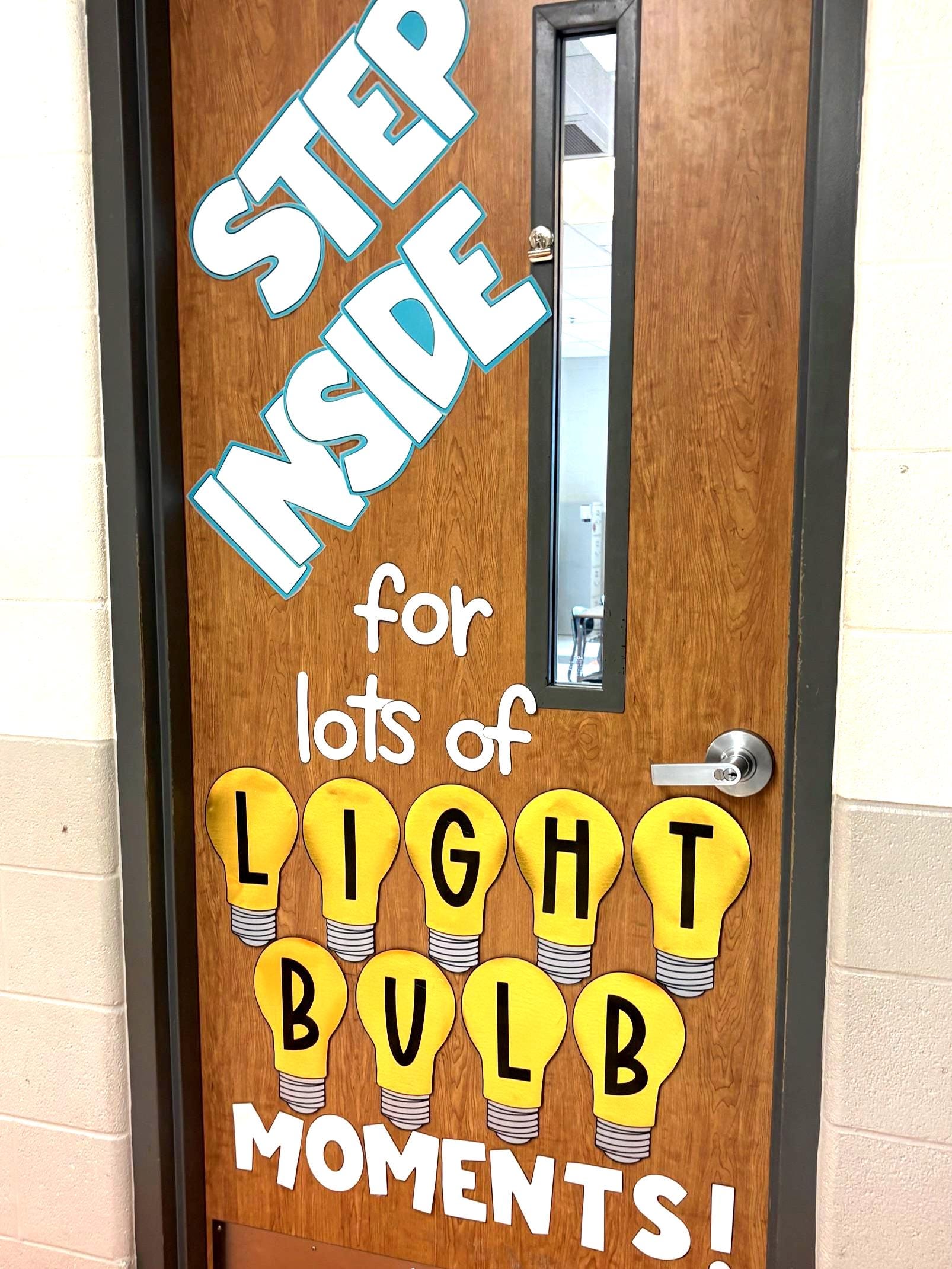 Inspirational Classroom Door Decoration Printable Kit for Light Bulb ...