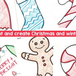Christmas Coloring Pages Bold and Easy for Preschool and Kindergarten ...