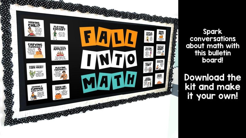Fall Math Bulletin Board Kit: Everyday Math Examples (digital Download ...