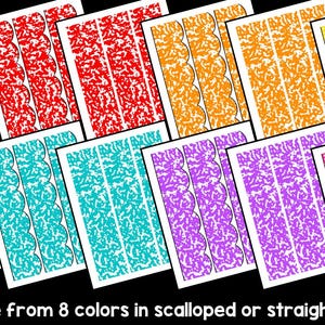 Printable Bulletin Board Border With Composition Book Notebook Pattern ...