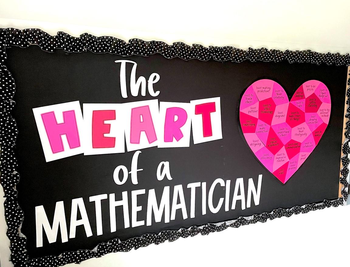 Math Bulletin Board Kit for February and Valentine's Day, Easy DIY Print and Cut Pieces