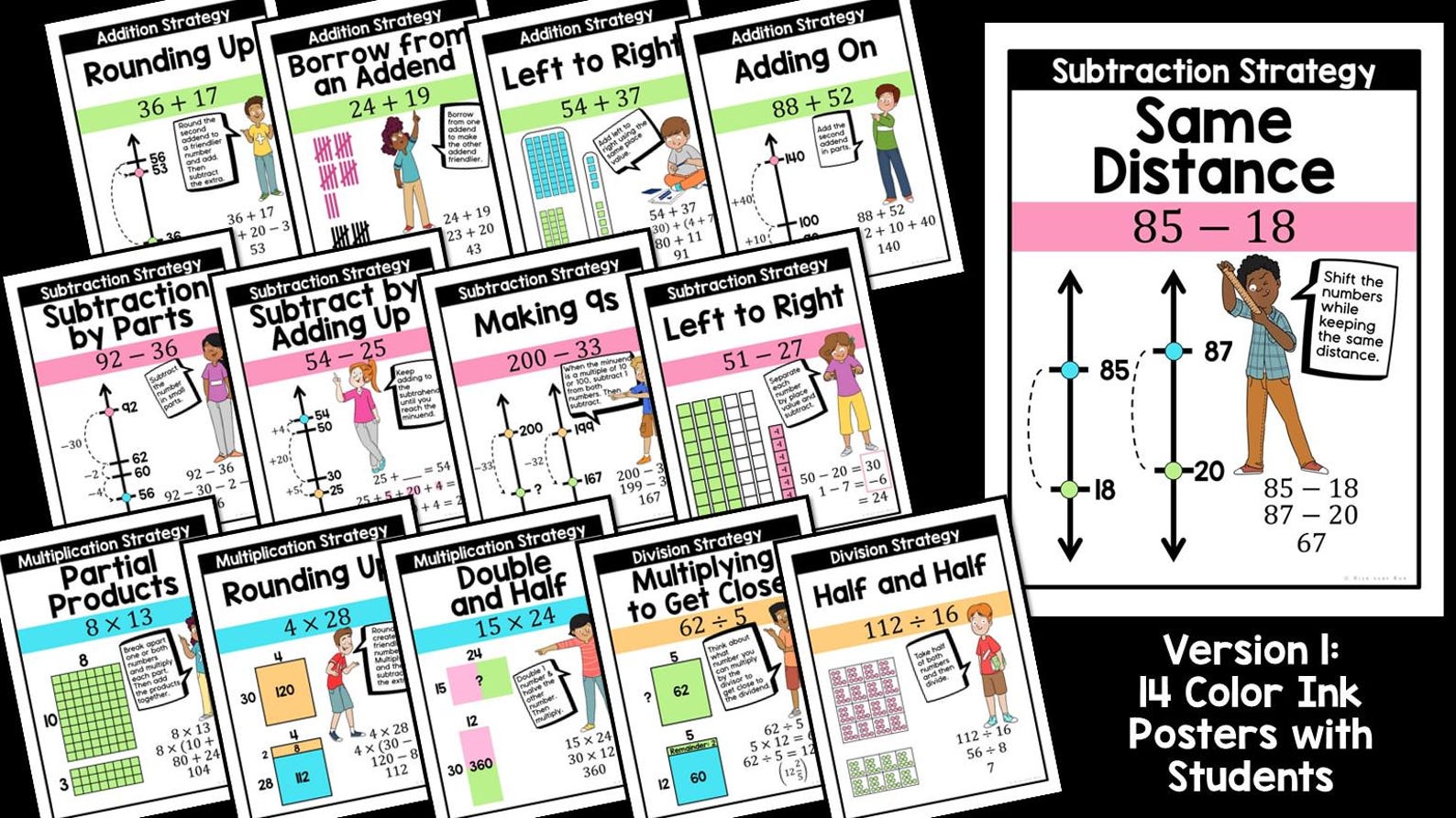 Math Classroom Posters for Mental Math Strategies and Number Talks for ...