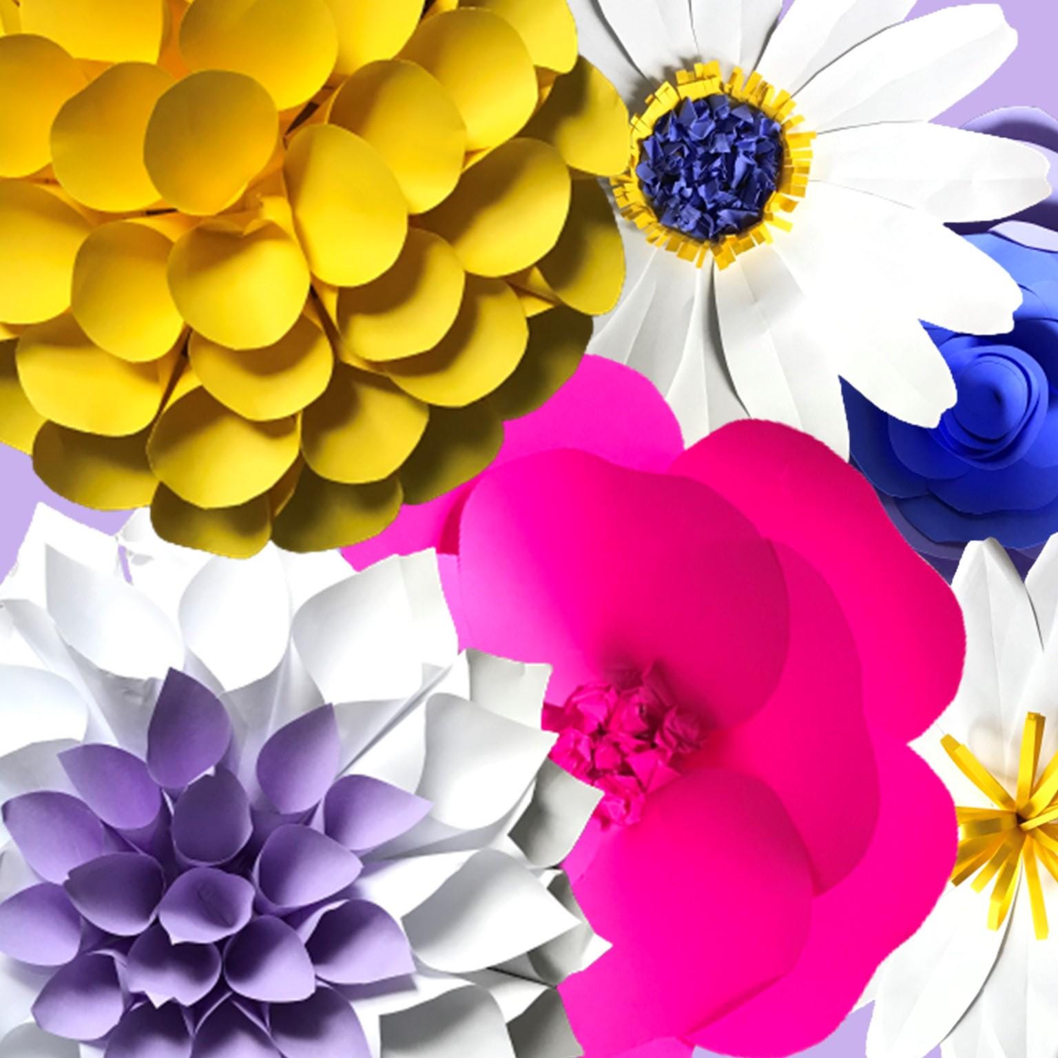 Paper Flower Instructions for DIY Cut and Create Your Own Party Decorations Craft Template