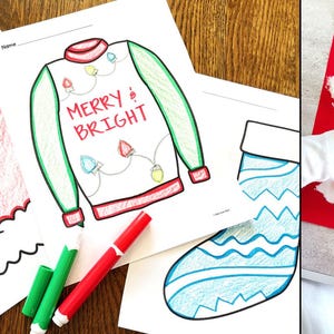 Christmas Coloring Pages Bold and Easy for Preschool and Kindergarten ...