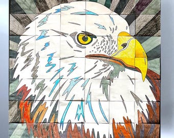 Eagle Collaborative Coloring Pages Mural Project for Kids and Students, Digital Download