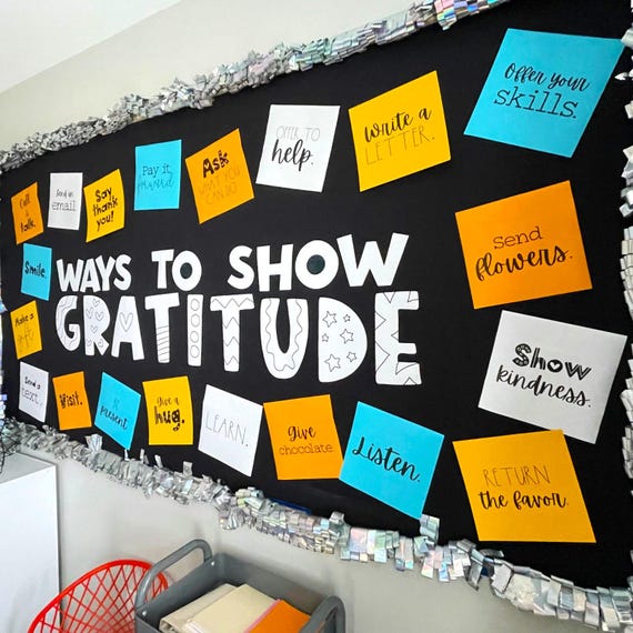 Thanksgiving classroom atmosphere with soft colors and seasonal accents