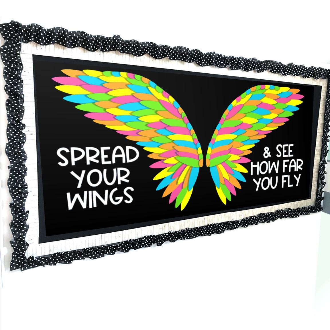 Back to School Bulletin Board Kit with Wings and Feathers Templates for Photo Backdrop