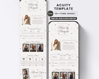 Hair Stylist Luxury Acuity Site Booking Page Schedule Template Polka Dots Coquette Instagram Post Flyer Modern Branding Kit for Salon Artist