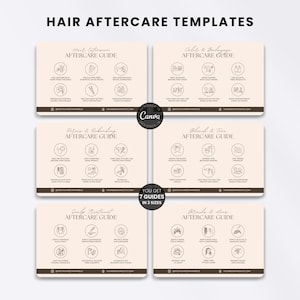 Nazorghandleiding voor haar - Bewerkbare sjabloon - Crème - Minimalistische digitale saloninstructies - Printbaar voor extensions, balayage, rebonding, vlechten en dreadlocks