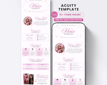 Acuity Scheduling Template Hair Stylist Acuity Template Branding Kit Hair Website Booking Flyer Landing Page Coquette Theme Booking Site