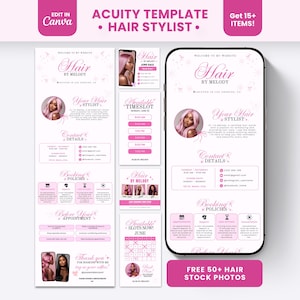 Acuity Scheduling Template Hair Stylist Acuity Template Branding Kit Hair Website Booking Flyer Landing Page Coquette Theme Booking Site