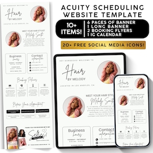 Acuity Scheduling Template Hair Stylist, Minimalist Acuity Template, Esthetician Website, Booking Flyer, Lash Website, Lash Nail Braid Tech