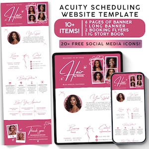 Acuity Scheduling Template Hair Stylist Pink Coquette Acuity Template Canva Booking Site Branding Kit Lash Nail Tech Esthetician Flyer DIY