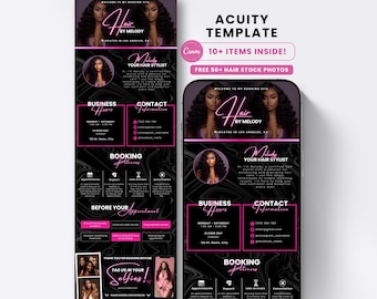 Acuity Scheduling Template Hair Stylist Pink, Hair Stylist Website, Booking Site, Booking Flyer, Branding Kit, Lash Nail Tech Esthetician