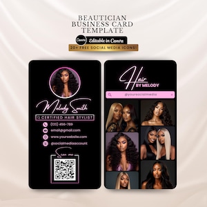 Acuity Scheduling Instagram-sjabloon voor visitekaartjes, roze boekingsflyer, QR-code visitekaartje, brandingkit, haarwimper nagelvlecht Tech Canva