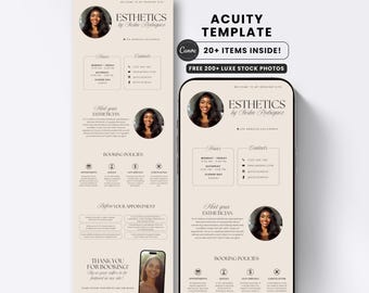 Esthetician Acuity Scheduling Template Esthetician Website Luxury Minimalist Beige Booking Site Editable Canva Template Hair Lash Nail Spa