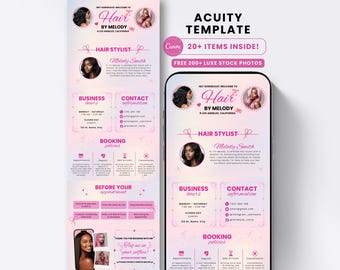 Acuity Scheduling Template Hair Stylist Acuity Website Template Hair Schedule Booking Site Hairstylist Canva Template DIY Hair Acuity Site