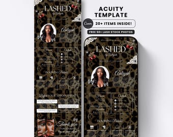 Lash Acuity Scheduling Leopard Template Lash Tech Acuity Template Luxury Website Nail Acuity Canva Booking Site Wig Braid Hair Nail Tech MUA