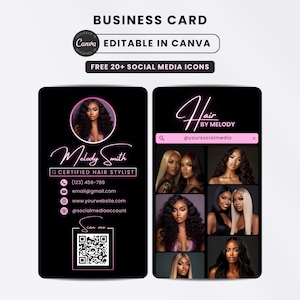 Acuity Scheduling Instagram Business Card Template, Pink Booking Flyer, QR Code Business Card, Branding Kit, Hair Lash Nail Braid Tech Canva