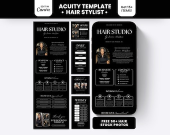 Black Hair Stylist Acuity Template Booking Luxury Website Square Banner Hair Tech Instagram Post Flyer Braider Tech Extensions Wig Flyer DIY
