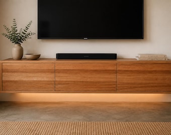 Victorian Ash Floating TV Unit 1500mm | 3 Door