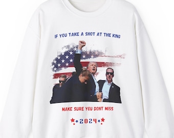Felpa girocollo Tentativo di assassinio di Trump / Tributo al coraggioso presidente patriottico / Regalo sostenitore di Trump / Abbigliamento conservatore MAGA