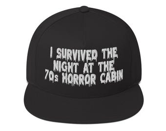 70s Horror Cabin Black Flat Bill Cap