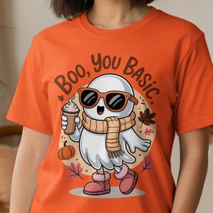 Spooky Ghost Halloween Shirt: Funny Coffee Lover Fall Tee