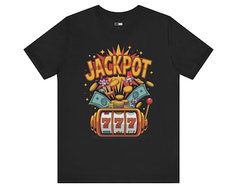 Jackpot 777 Casino T-Shirt: Lucky Gambler Vegas Tee