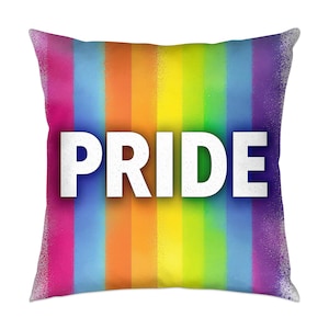 Rainbow Pride Pillow and Pillow Case, LGBTQ Home Decor, Colorful Accent Pillow, Gay Pride Gift, Bedroom Living Room Cushion, Throw Pillow
