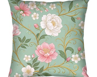 Capa de almofada floral vintage: almofada elegante com estampa floral