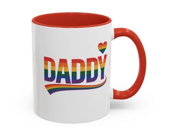 LGBT Daddy Coffee Mug: Rainbow Pride Gift for Gay Fathers