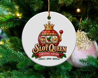 Slot Queen Christmas Ornament, Vegas Casino Tree Decor, Lucky Holiday Keepsake